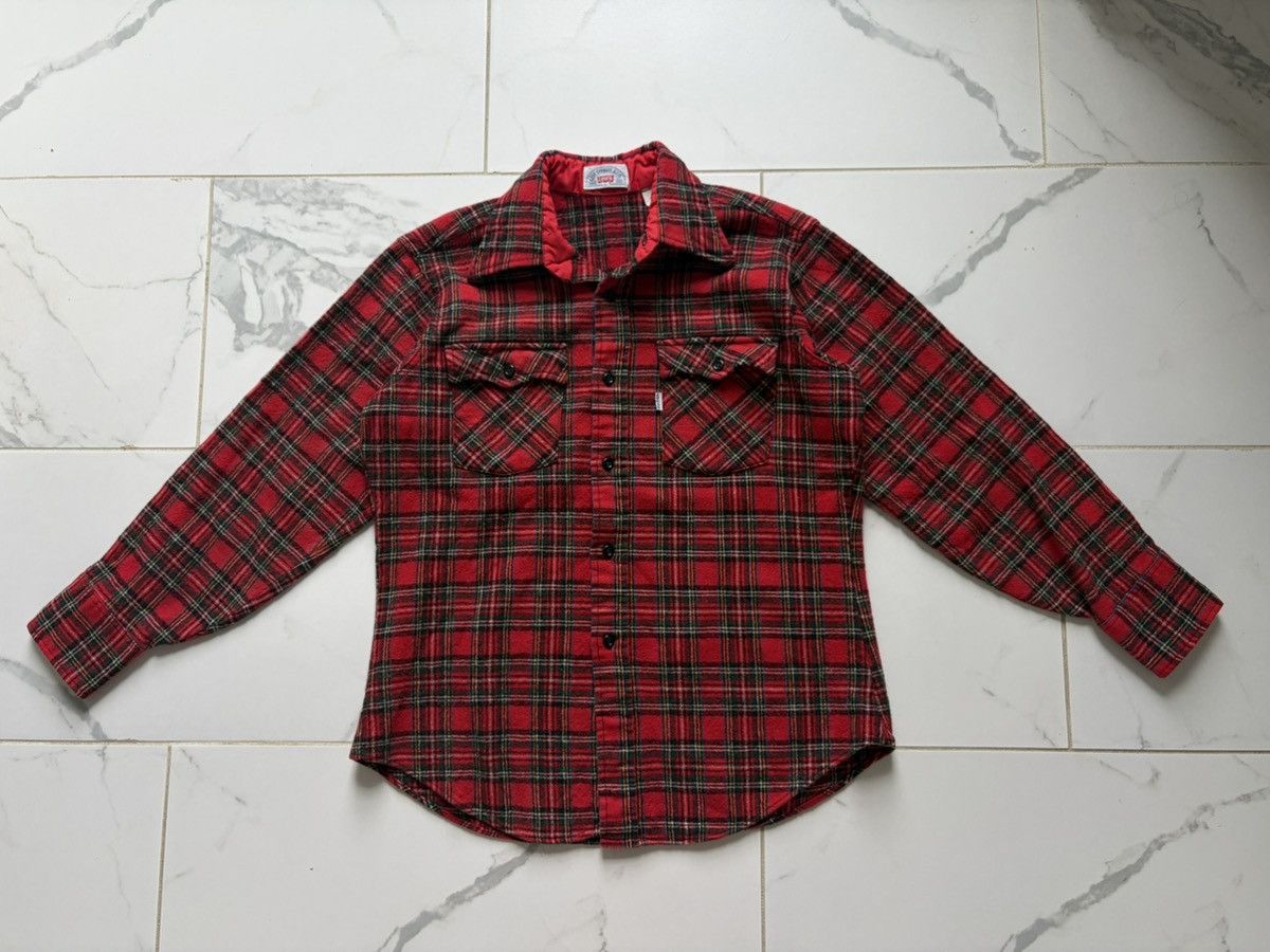 Levi's Vintage 1980s 80s Levi’s Plaid Wool Blend Flannel Shirt L Size US L / EU 52-54 / 3 - 1 Thumbnail
