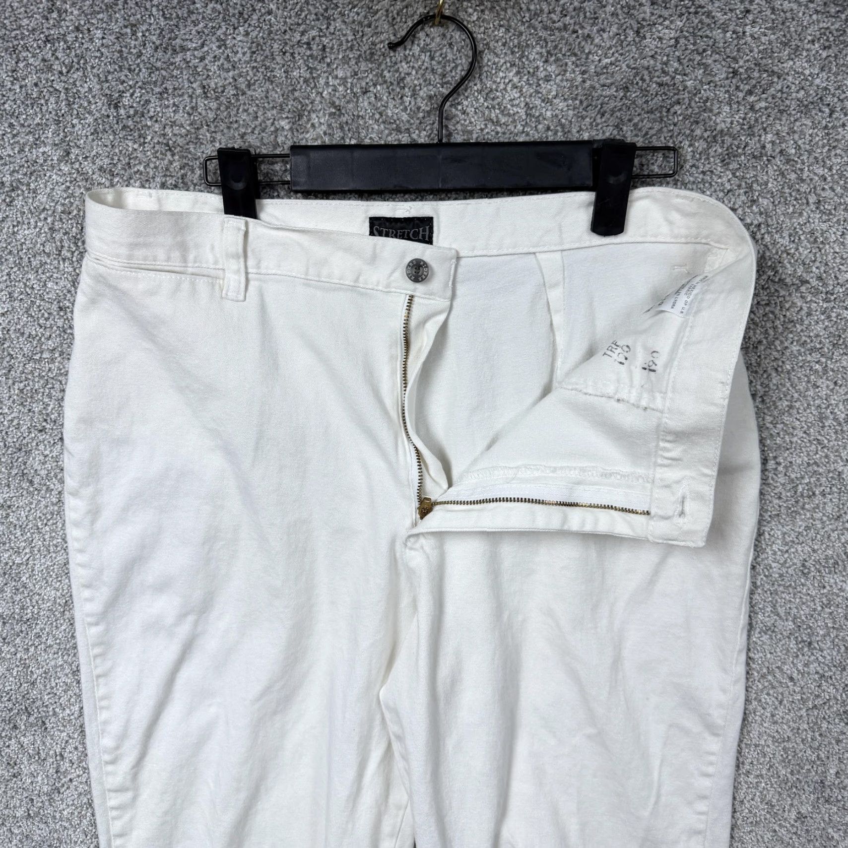 Vintage Riders Womens Capri Pants 12 Regular White Twill Stretch Capris Pockets Flat Front Summer 32x21.5 Mens? Size 34" / US 12 / IT 48 - 6 Thumbnail