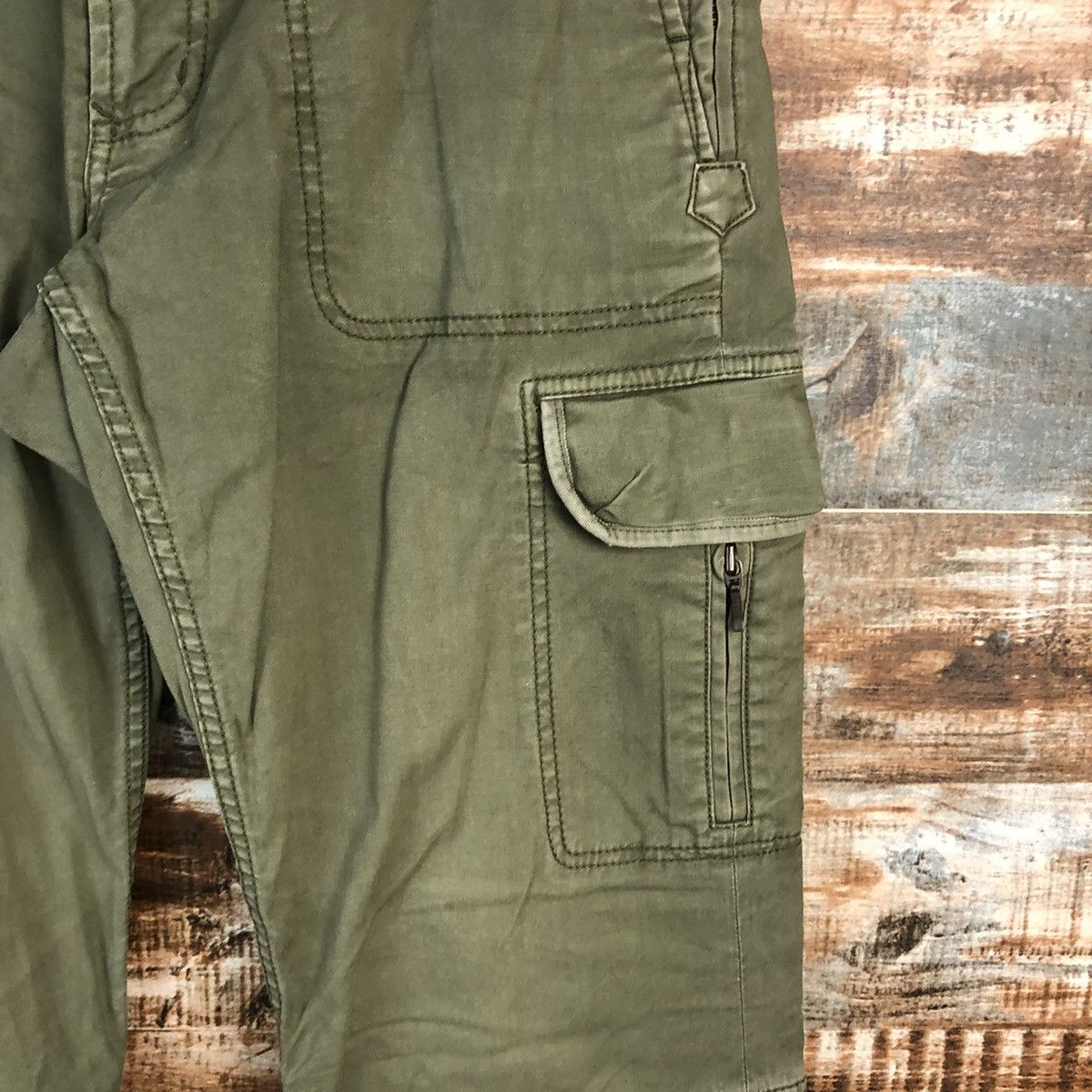 Japanese Brand DL Design Work Green Cargo Multipocket Pants #C634 Size US 31 - 10 Thumbnail