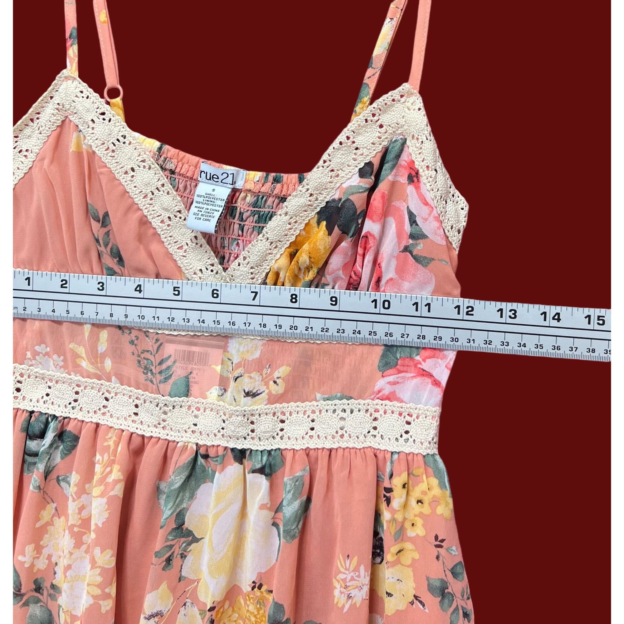 rue21 Rue 21 - Women's Summer Sleeveless High Low Hem Ruffle Flora Size S / US 4 / IT 40 - 2 Thumbnail