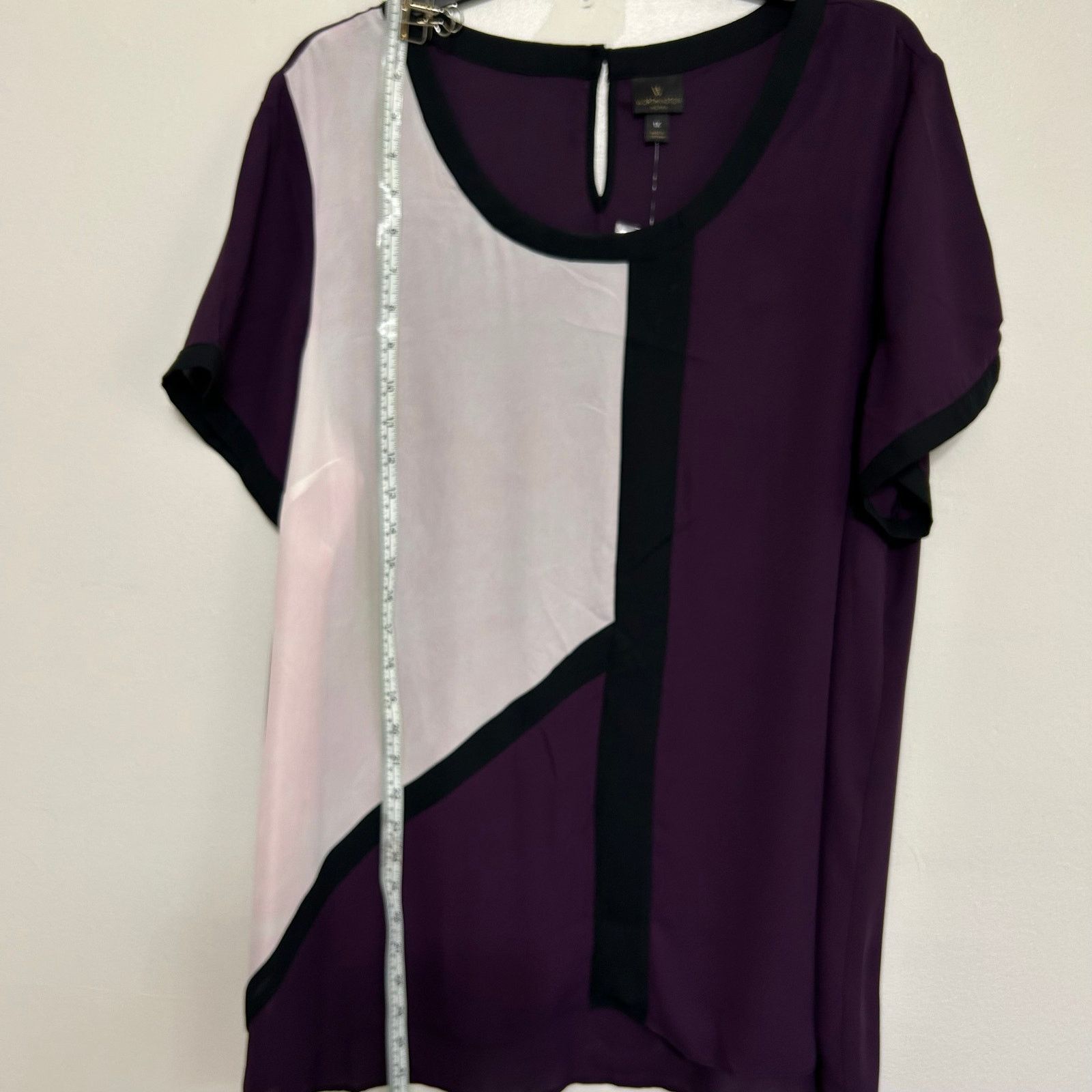 Worthington Worthington 1X NWT Sheer Colorblock Blouse Keyhole Back Size XXL / US 16-18 / IT 52-54 - 6 Thumbnail