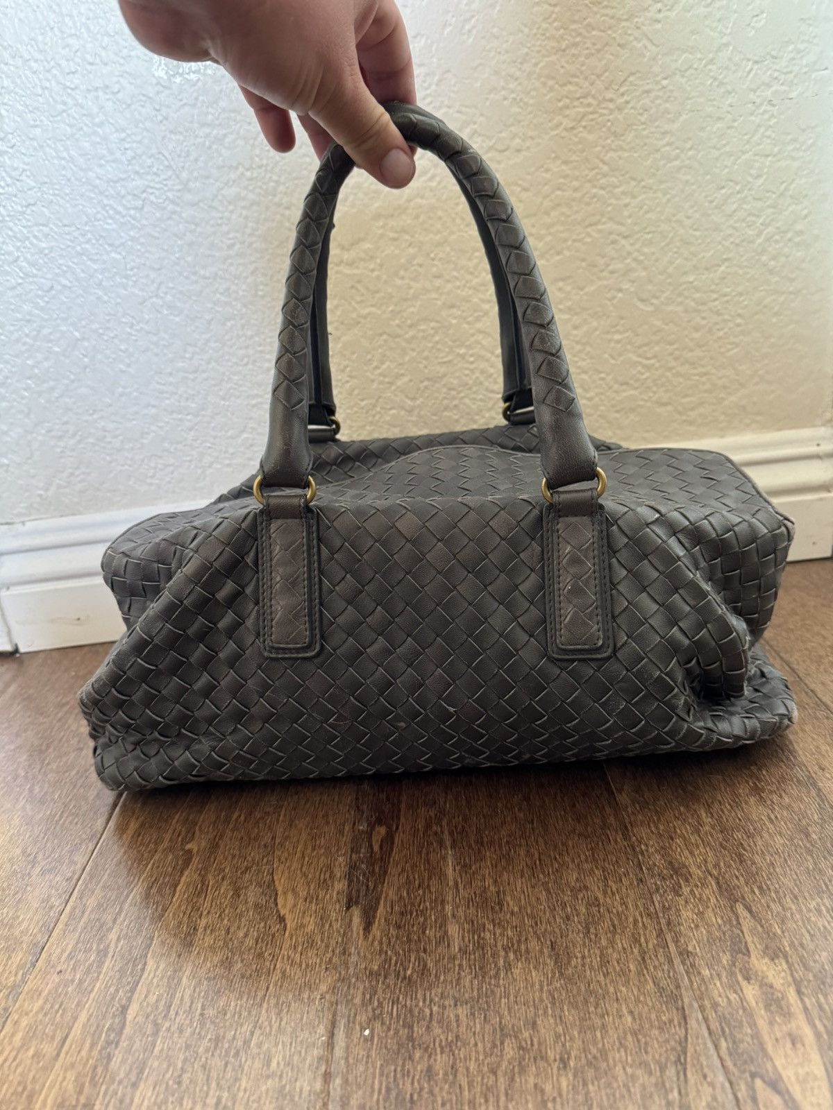 Bottega Veneta Intrecciato Leather Woven Boston Duffle Bag
