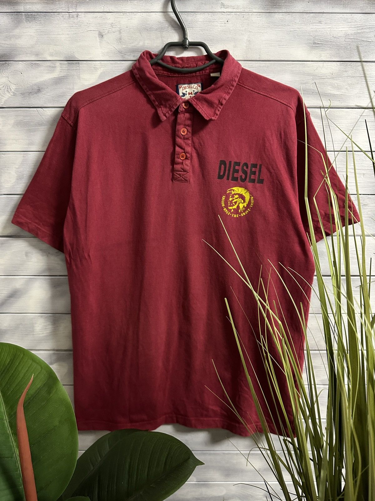 Diesel Rare Vintage Polo Diesel Avant-Garde Japan Y2K Style. Size US XL / EU 56 / 4 - 2 Thumbnail