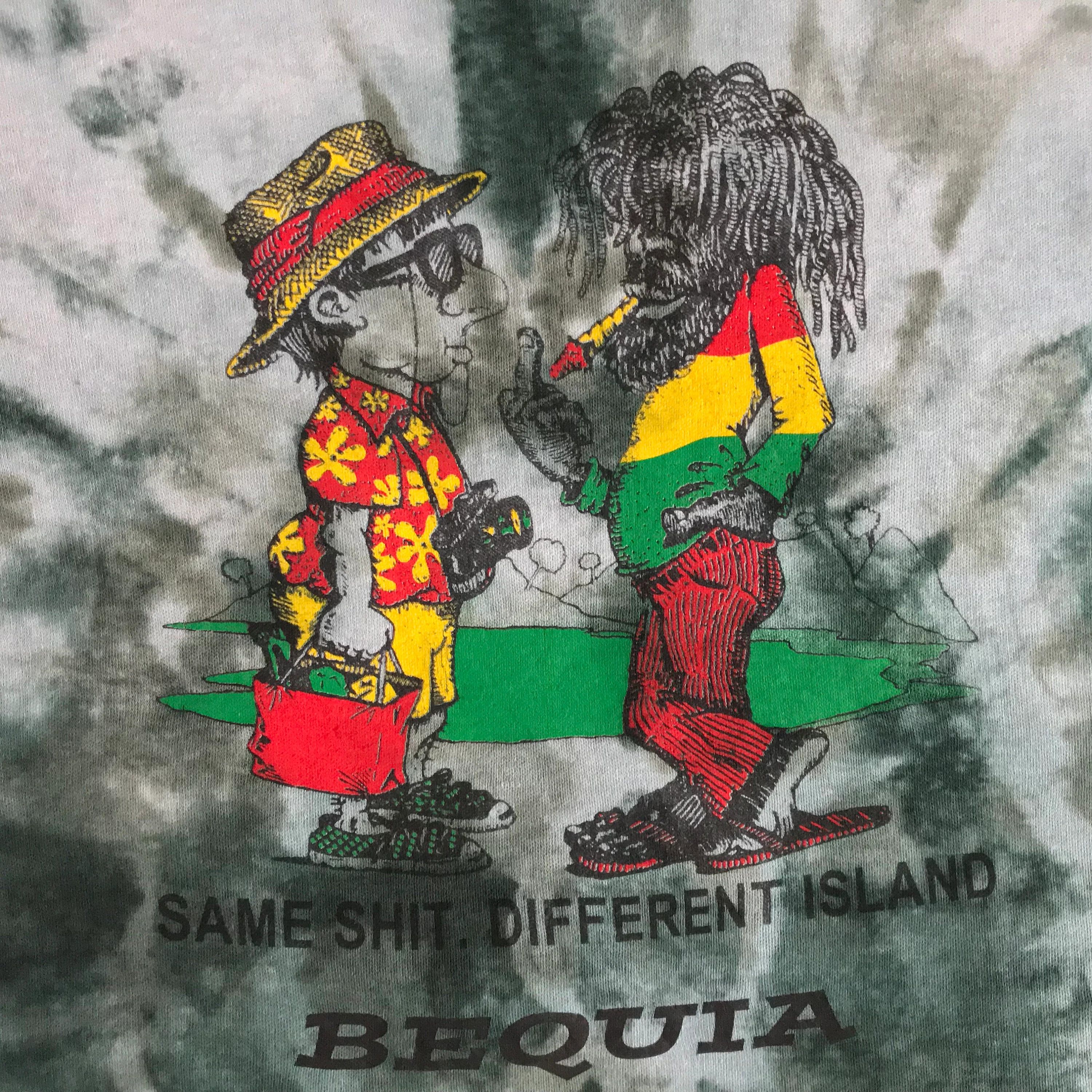 Vintage 90s JAMAICA T Shirt Tee Tie Dye Rastafarian Reggae Bequia Size US XL / EU 56 / 4 - 4 Thumbnail