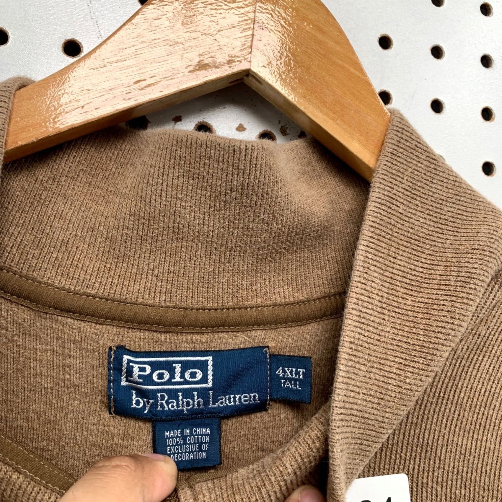Polo Ralph Lauren Polo Ralph Lauren Sweater Mens 4XLT Brown Cotton Quarter Zip Pullover 00s Size US XXL / EU 58 / 5 - 3 Thumbnail