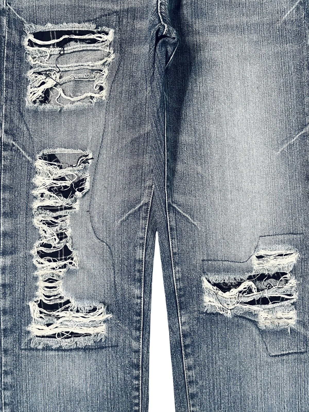Issey Miyake Vintage Japanese Brand Mud Wash Patch Distress Loose Jeans Size 34" / US 12 / IT 48 - 3 Thumbnail