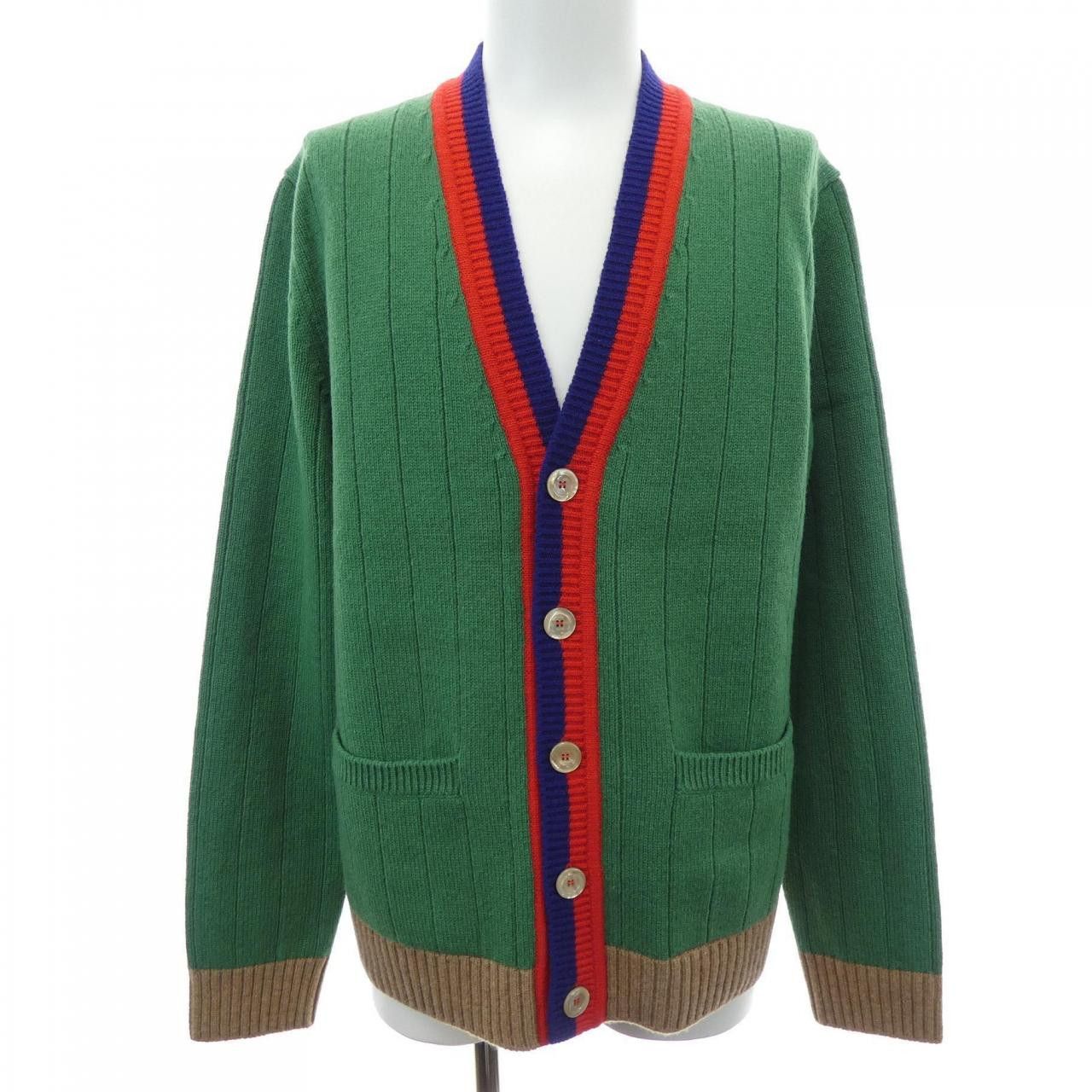 Gucci Gucci Gucci Wool Cardigan Textile Tops 716349XKCQD DUTY FREE for USA Size ONE SIZE - 1 Thumbnail
