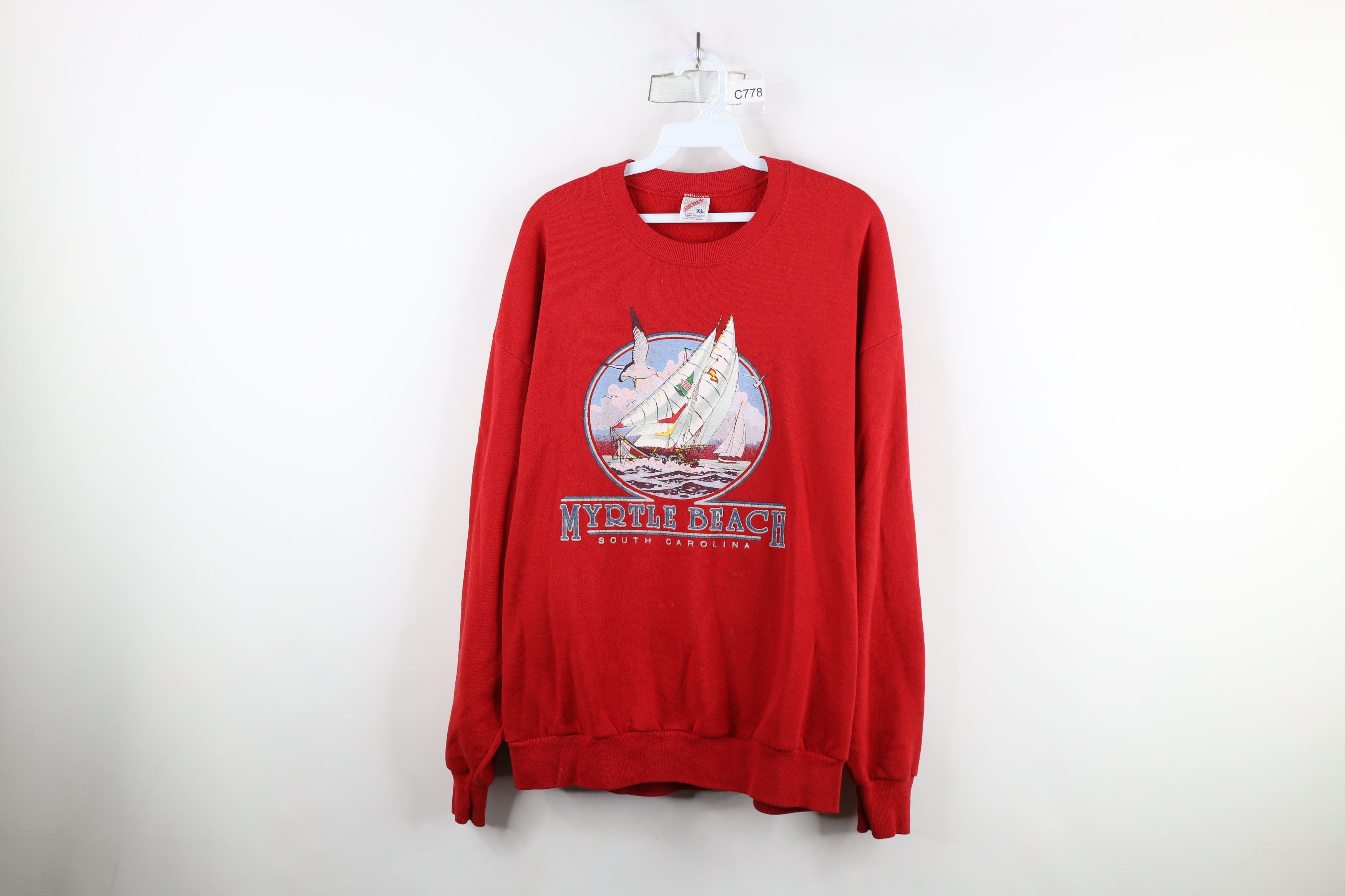 Vintage Vintage 90s Streetwear Carolina Sailboat Sweatshirt USA Size US XL / EU 56 / 4 - 1 Thumbnail
