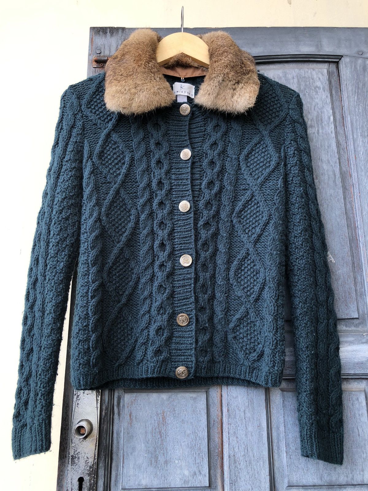 Japanese Brand Kumikyoku Japanese Cable Knit Rabbit Fur Good Condition Size M / US 6-8 / IT 42-44 - 6 Thumbnail