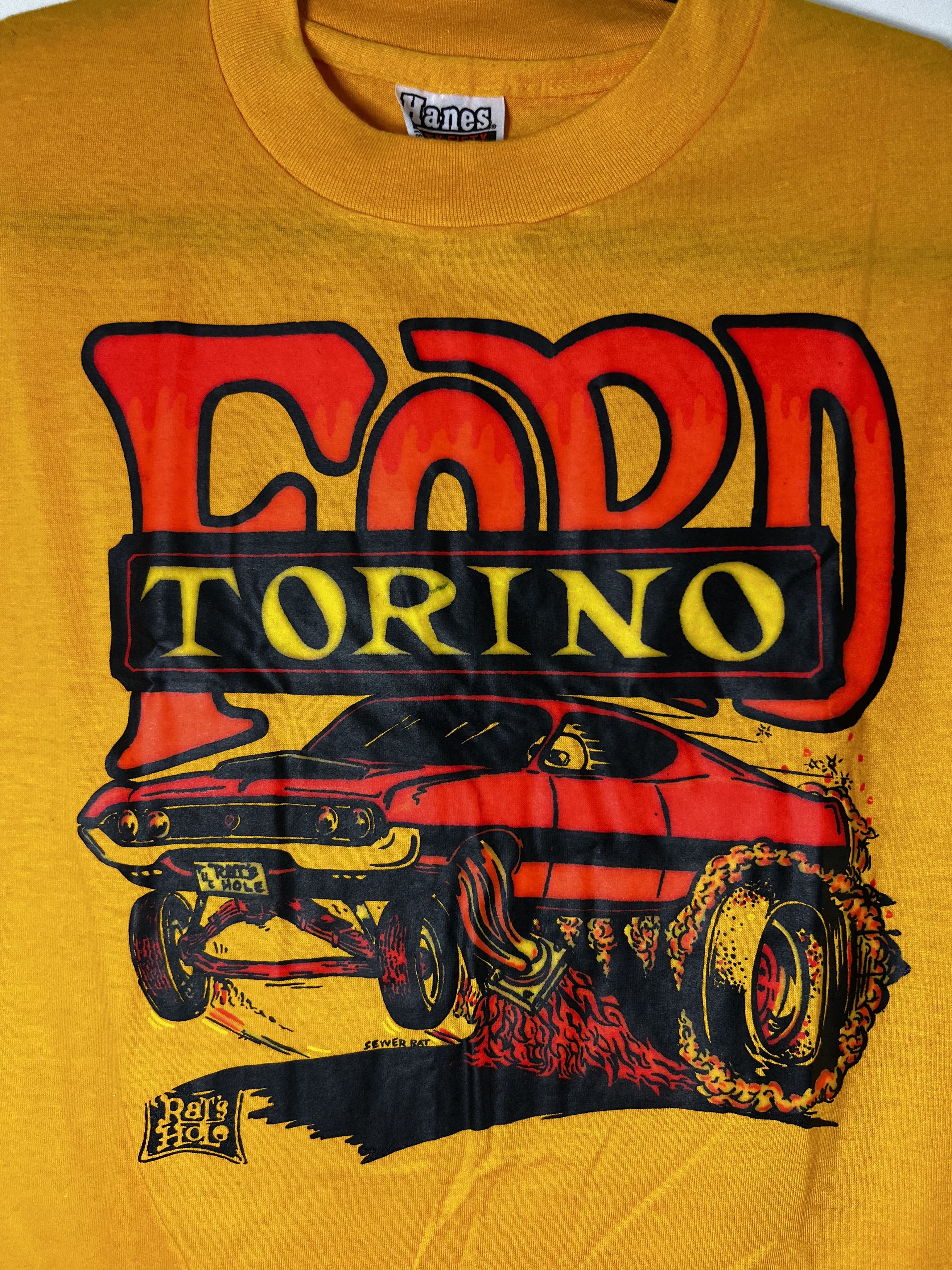 Ford × Hanes × Vintage RARE Vintage 70's-80's Ford Torino "The Rat's Hole" T-Shirt Size US L / EU 52-54 / 3 - 2 Thumbnail