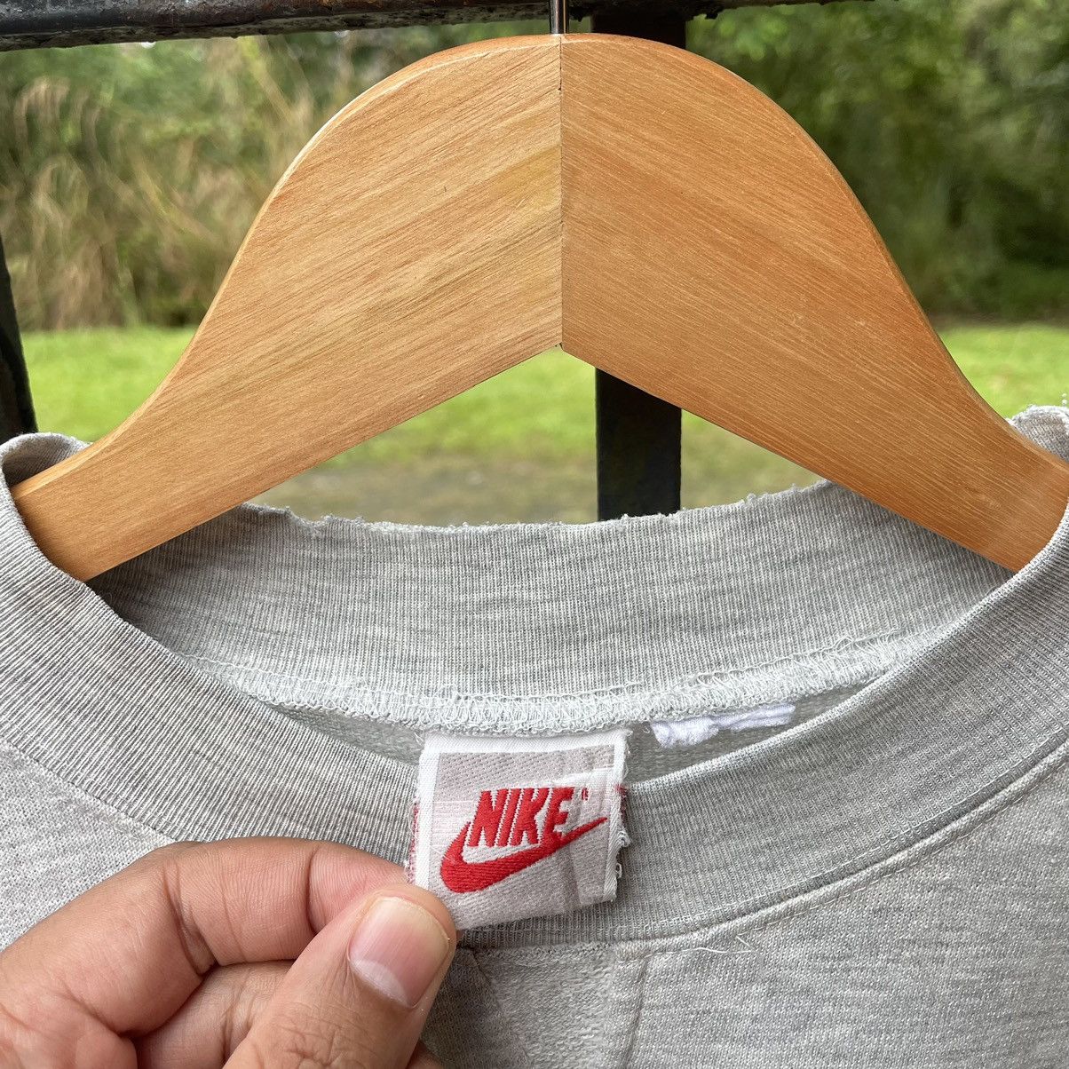 Nike × Vintage 🔥Vintage 90s Nike Embroidered Big Swoosh Distress Sweatshirt Size US M / EU 48-50 / 2 - 11 Thumbnail