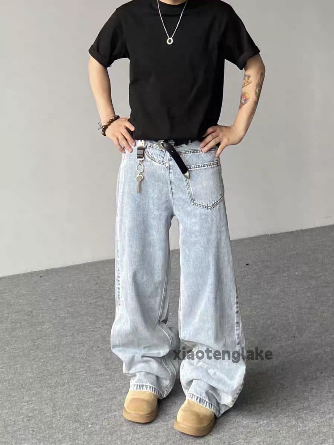 Vintage Custom washed faded punk yuppie loose hiphop jeans Size US 31 - 8 Thumbnail