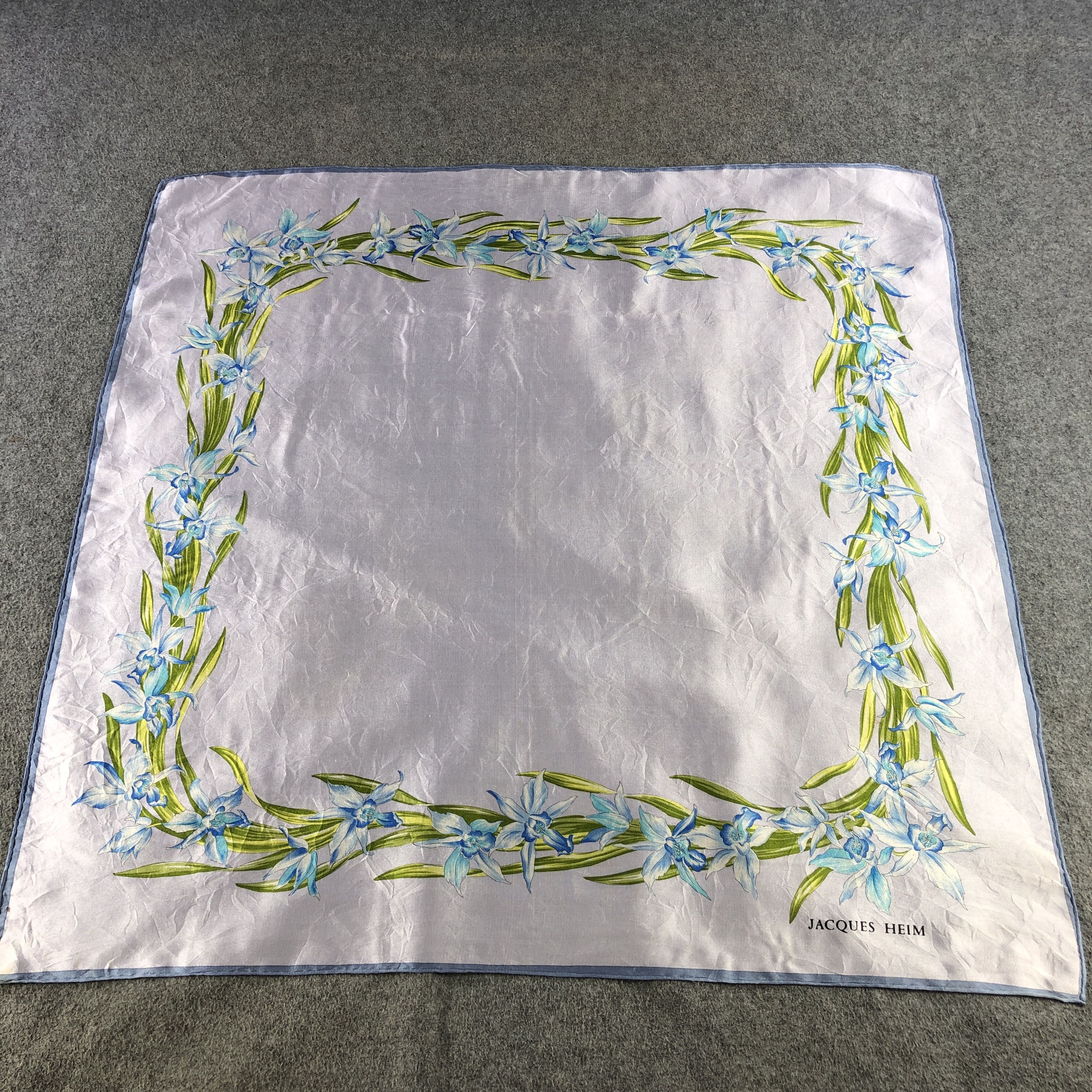 Japanese Brand Vintage Jacques Heim Floral Silk Scarf M1174 Size ONE SIZE - 2 Thumbnail