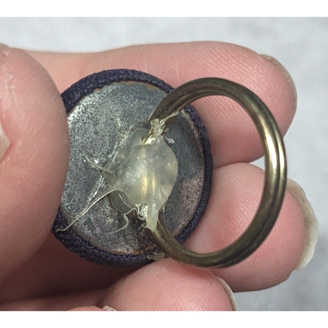 Other Handmade Upcycled Black Fabric Button Ring Size 6 Size ONE SIZE - 6 Thumbnail
