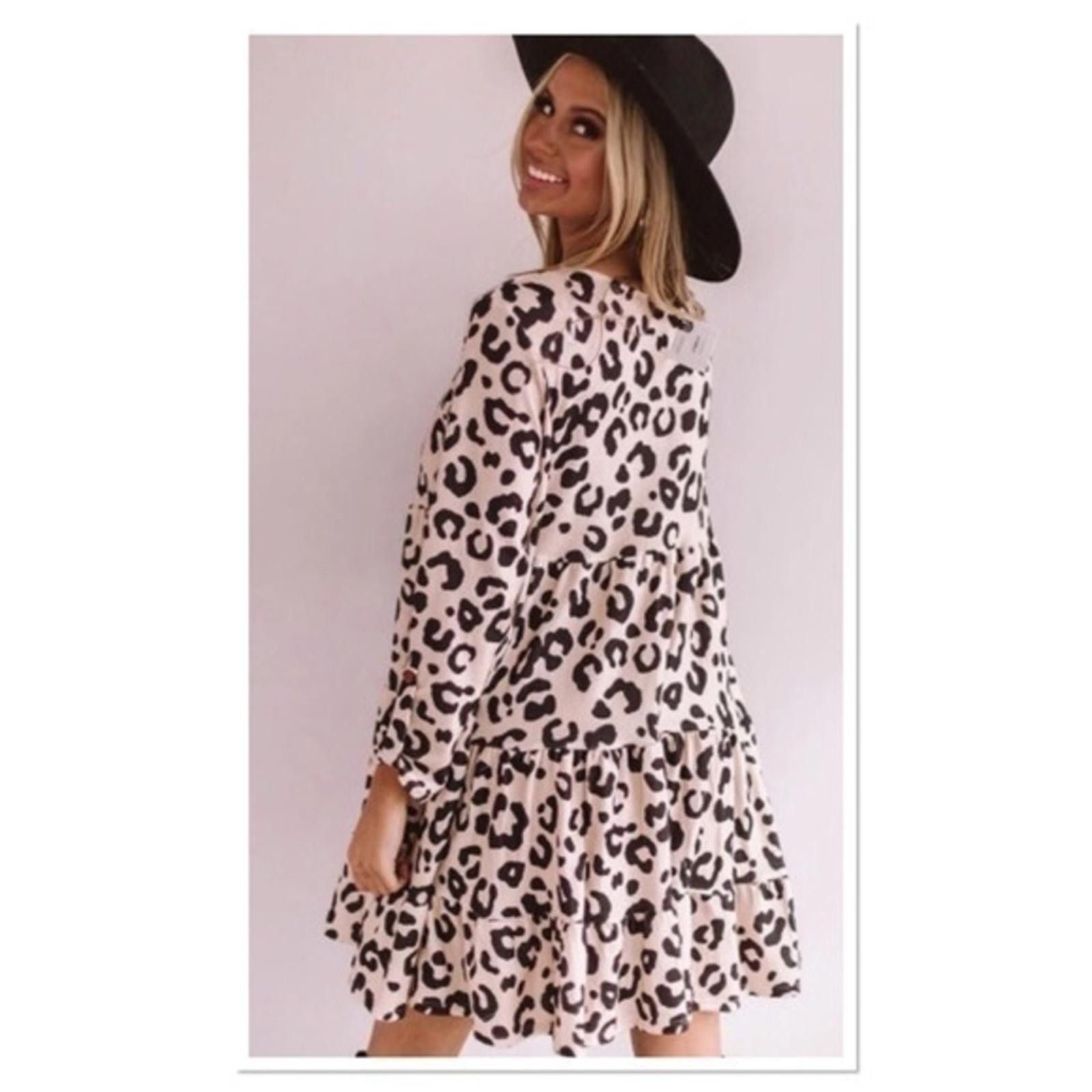 Designer Leopard Baby Doll Dress NWT Size M / US 6-8 / IT 42-44 - 3 Thumbnail