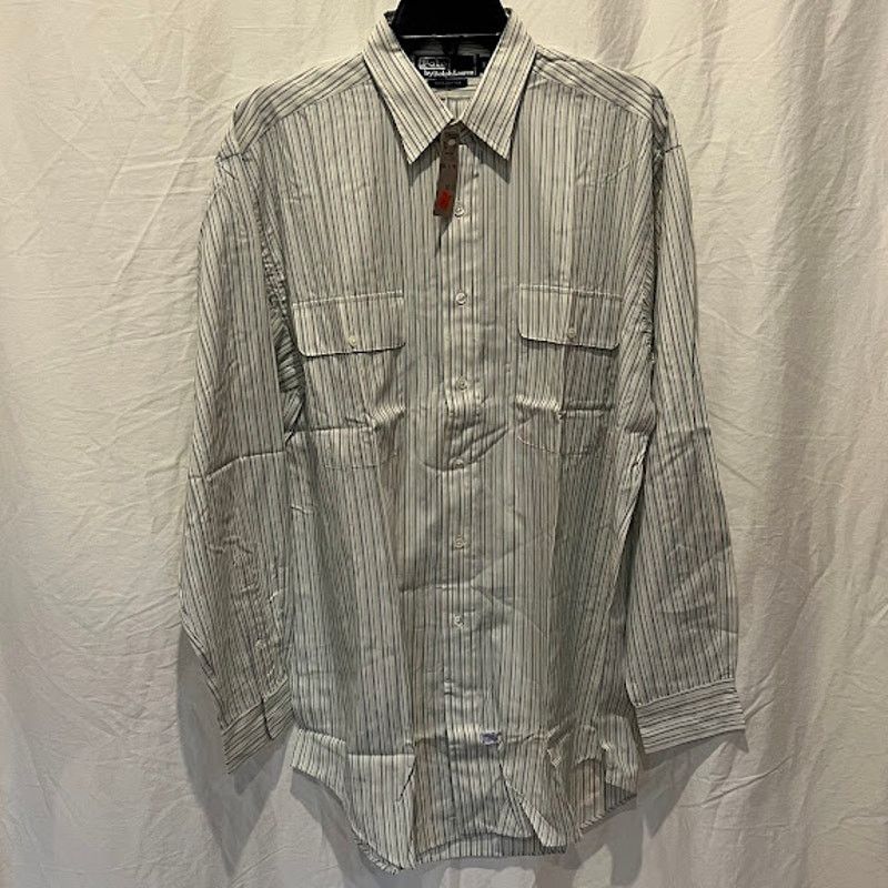 Ralph Lauren NWT Ralph Lauren Shirt Cream Blue Tan Stripe Cotton Collared Size US M / EU 48-50 / 2 - 1 Thumbnail