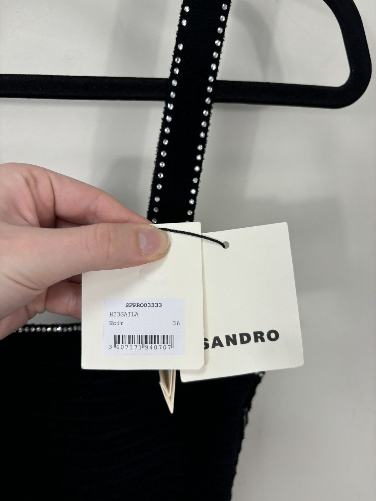 Sandro Sandro Paris NWT Velvet Knit Black Strapless Mini Dress Size S / US 4 / IT 40 - 11 Thumbnail