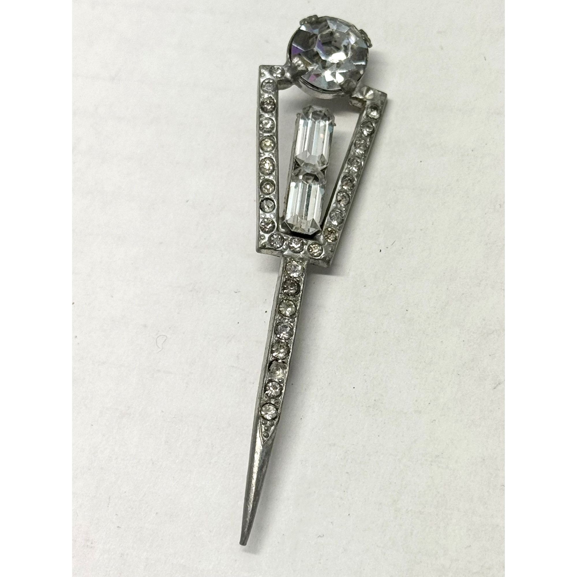 Vintage Vintage art deco estate rhinestone pin Size ONE SIZE - 1 Thumbnail