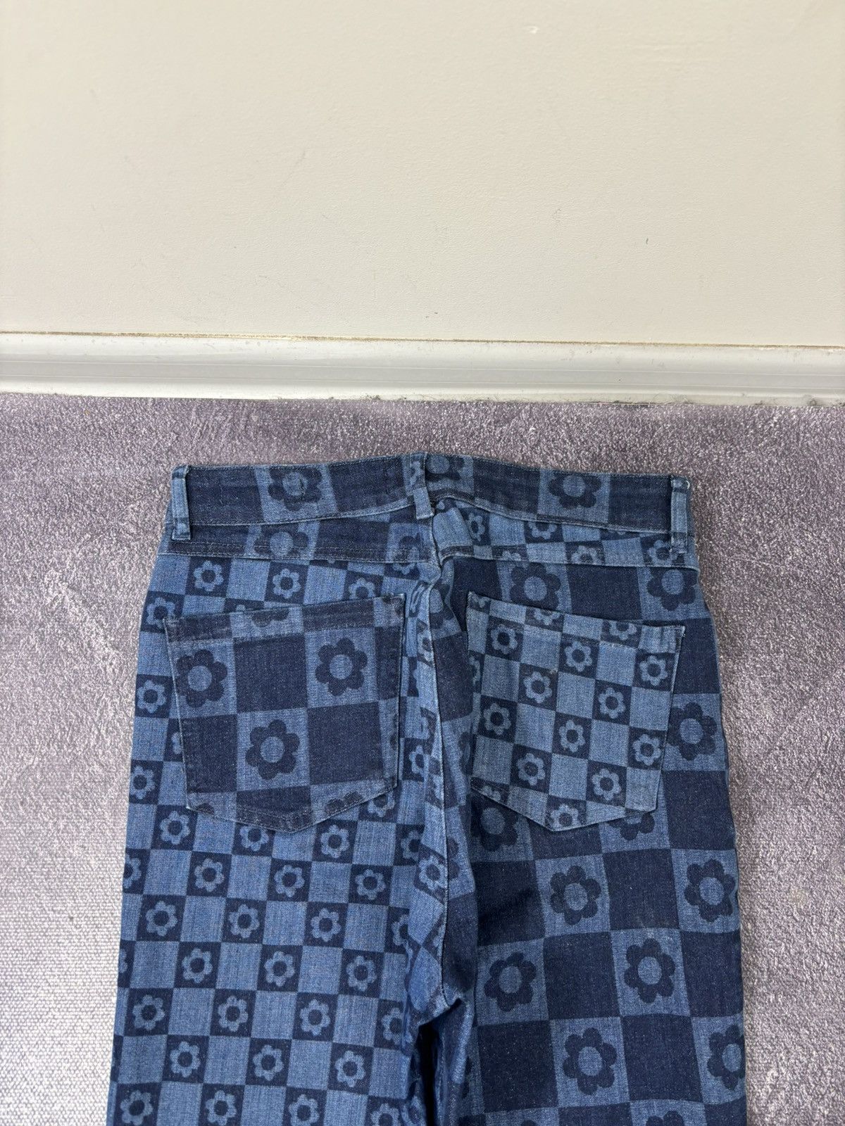 Jaded London Jaded London Women’s Chessboard Blue Hype Flared Denim Jeans Size 30" / US 8 / IT 44 - 15 Thumbnail