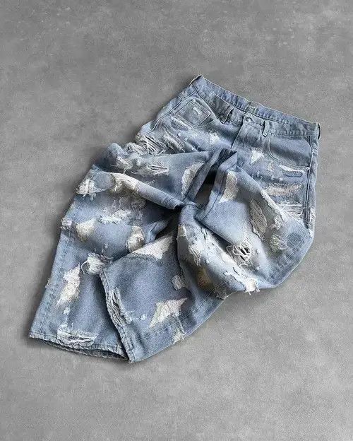 Designer Vintage Ripped Straight Baggy Jeans Size US 29 - 5 Thumbnail