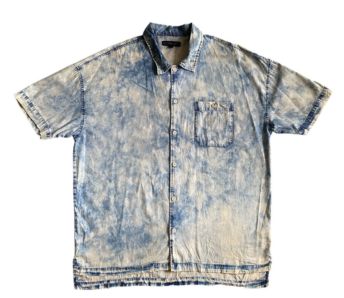 If Six Was Nine × In The Attic In The Attic Acid Wash Distressed Denim Shirt Size US L / EU 52-54 / 3 - 1 Thumbnail