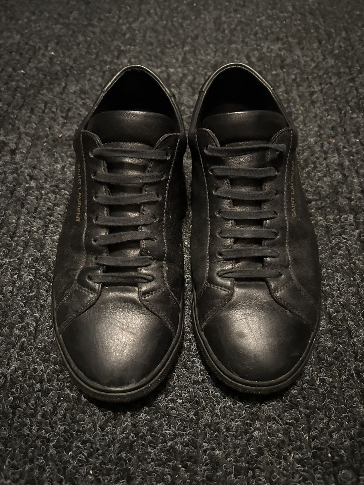 Saint Laurent Paris Saint Laurent Black Leather Low-tops Size US 9 / EU 42 - 5 Thumbnail