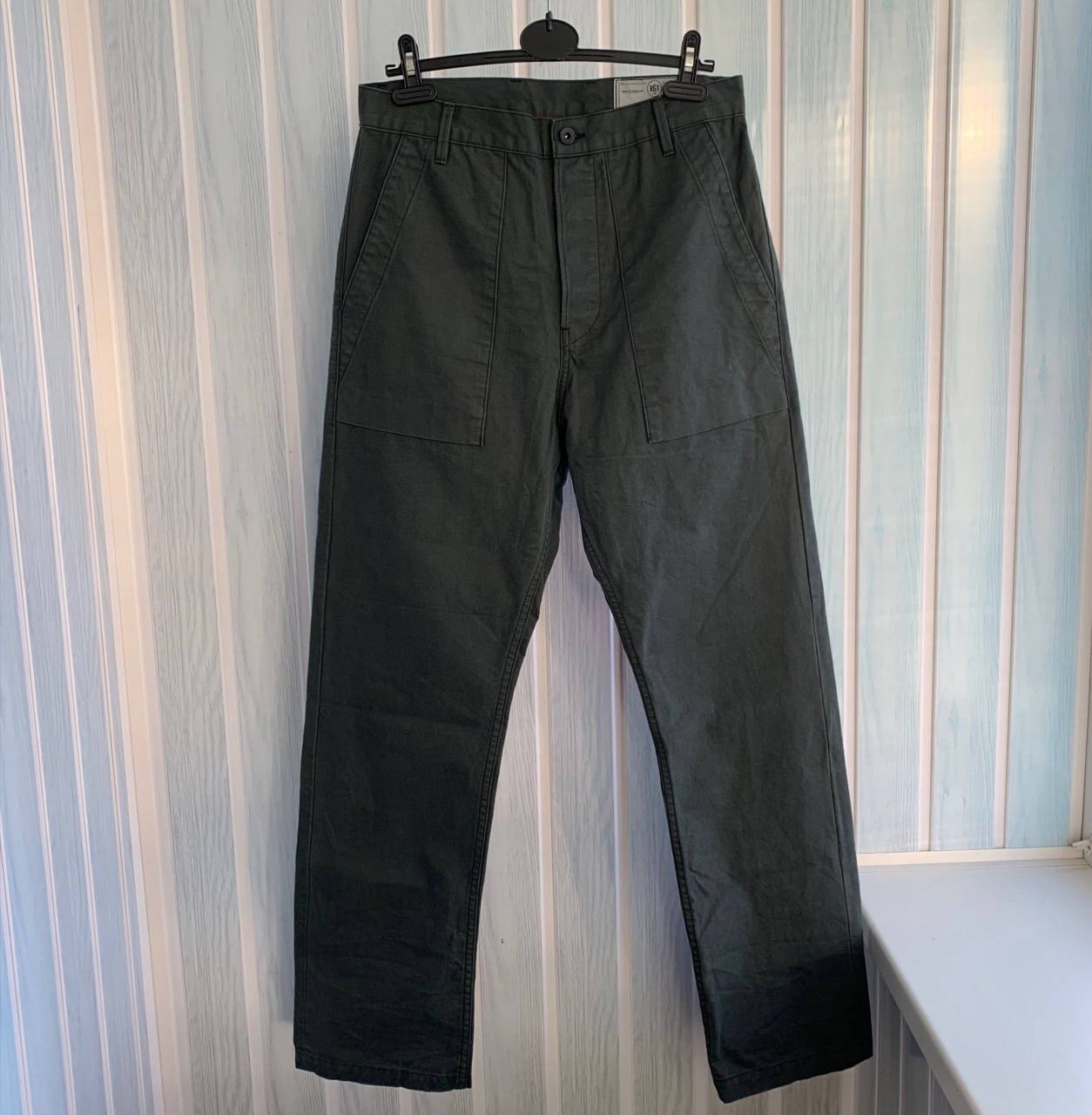 Rogue Territory Rogue Territory USA Green Cotton Tapered Selvedge Trousers Size US 33 - 1 Thumbnail