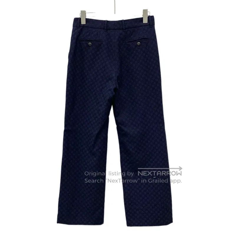 Gucci gucci Dark blue checkerboard wool casual wide-leg trousers Size US 26 / EU 42 - 2 Thumbnail