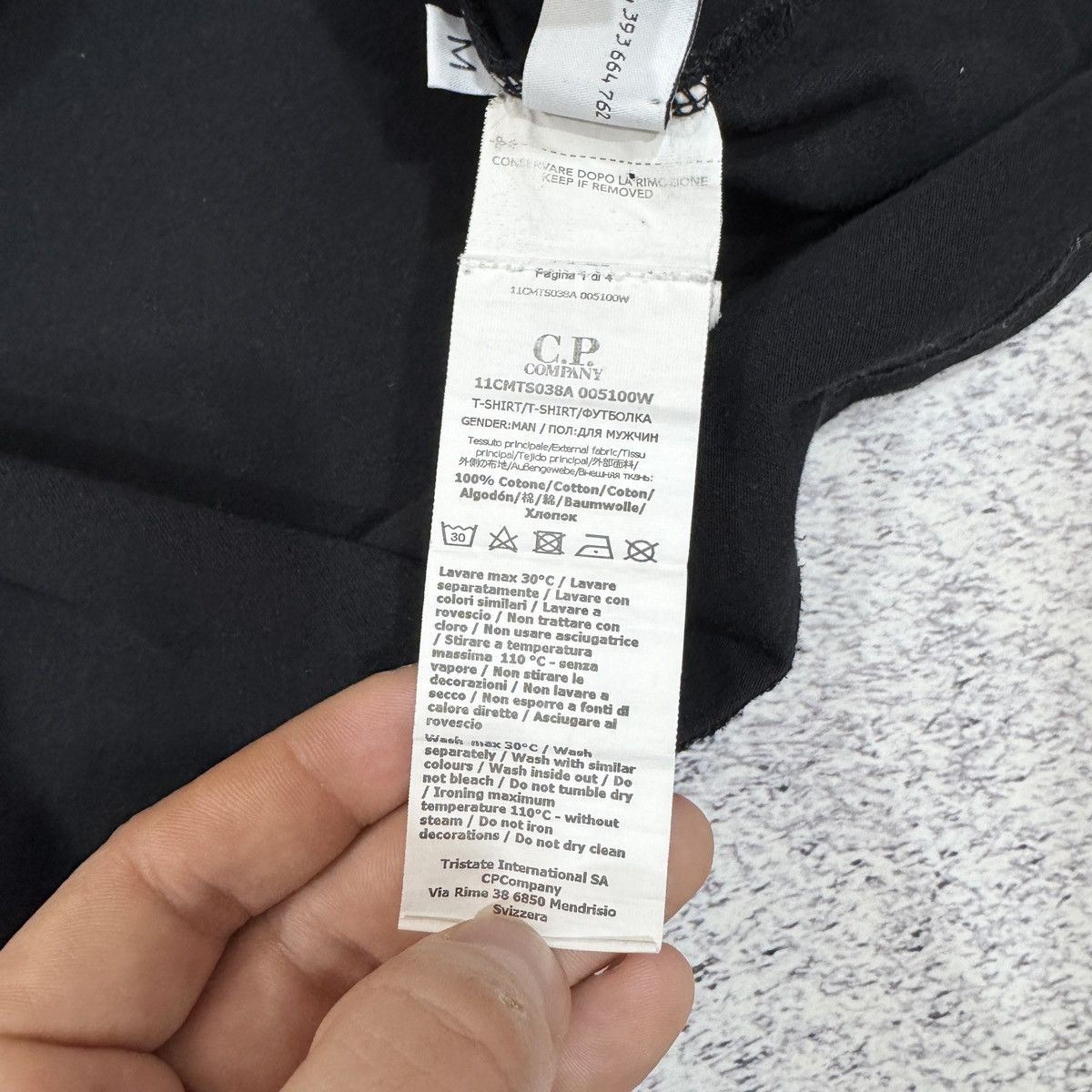 C.P. Company × Designer C.P. Company Label Logo Black T-Shirt M size Size US M / EU 48-50 / 2 - 10 Thumbnail