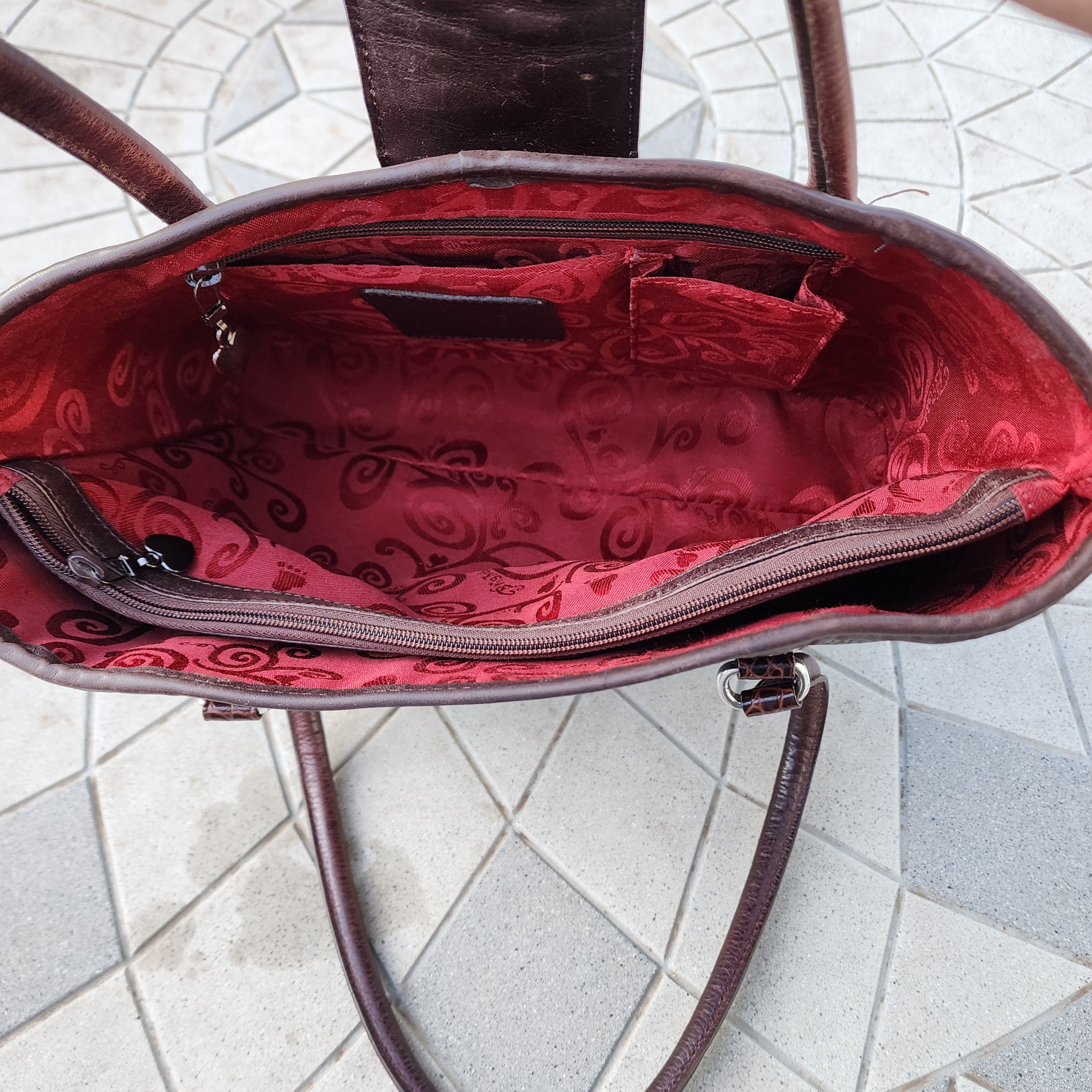 Brighton Vintage Brighton Leather Croc Embossed Tote Shoulder Bag Size ONE SIZE - 3 Thumbnail