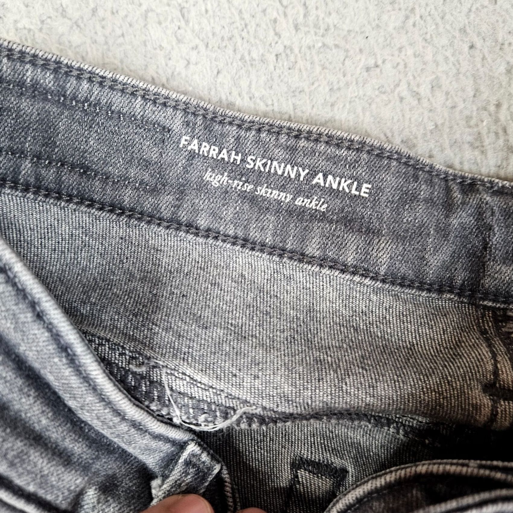 Farah AG Adriano Goldschmied Jeans Skinny Mid Rise Gray 29R Women Regular Denim Cotton Polyester Spandex GG Farrah Slim Belted Everyday Vintage No Size 29" - 4 Thumbnail