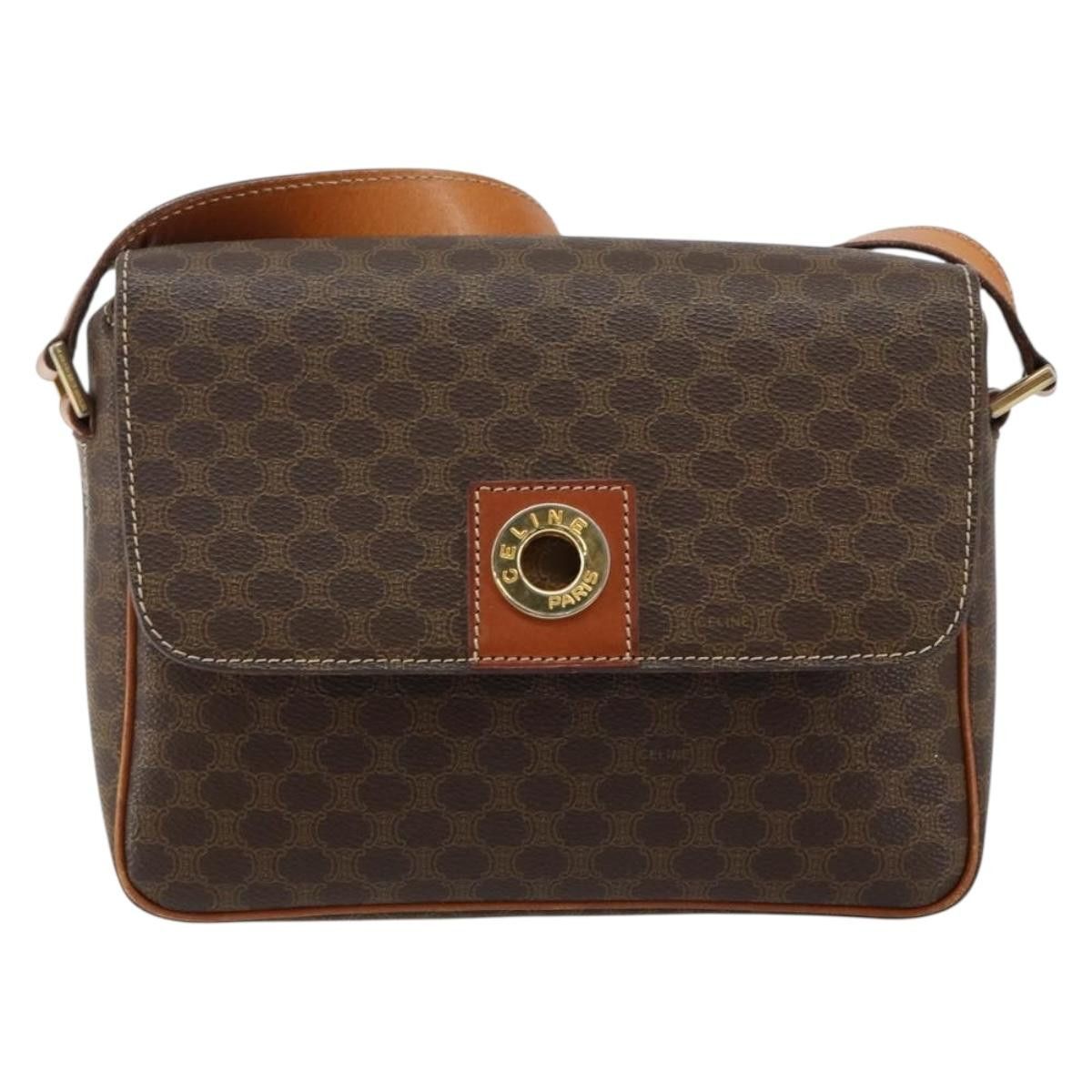 Celine CELINE Macadam Canvas Shoulder Bag Pvc Leather Brown Gold Size ONE SIZE - 2 Thumbnail
