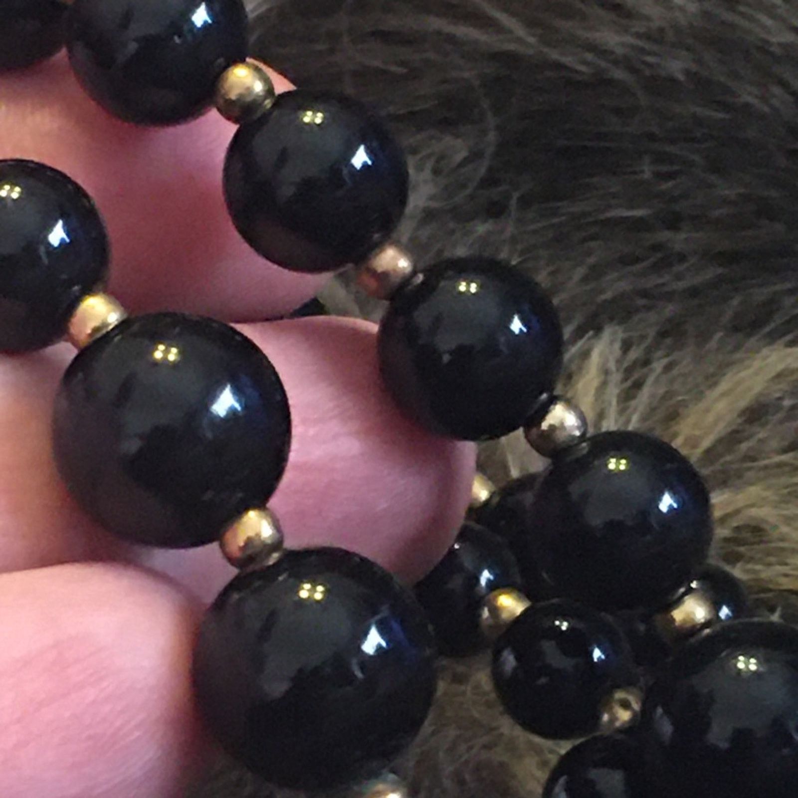 Vintage Vintage 80s-90s black graduated bead necklace Size ONE SIZE - 5 Thumbnail