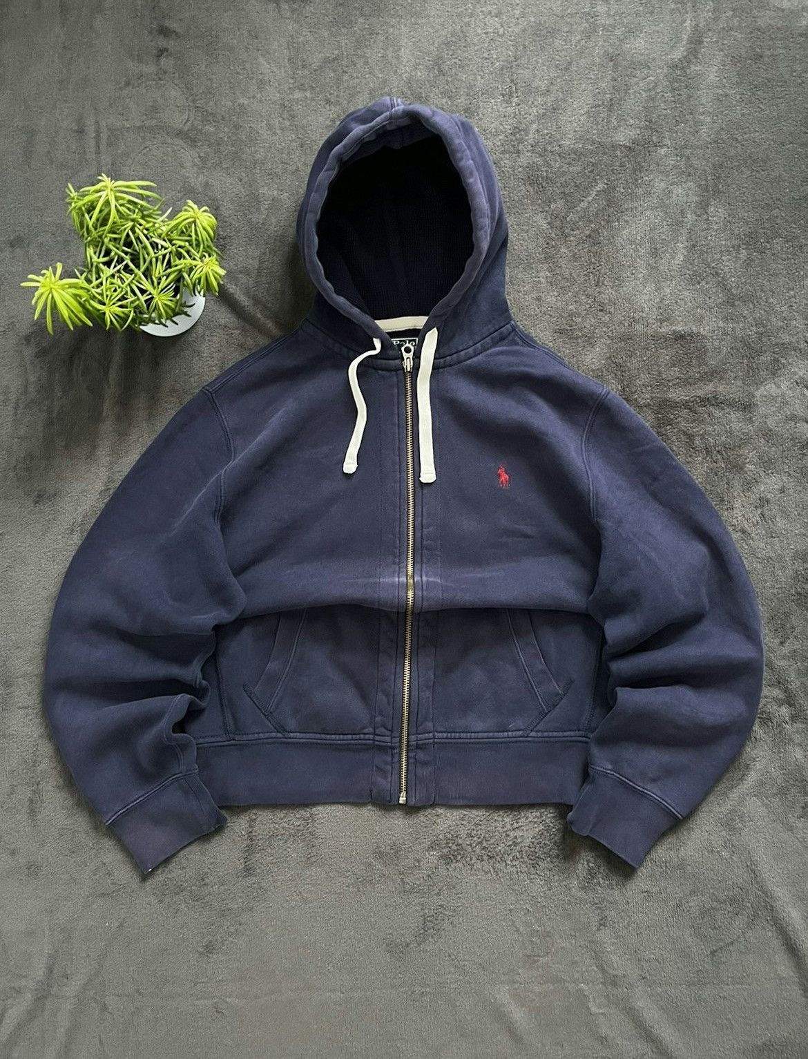 Pre-owned Polo Ralph Lauren X Vintage Zip Hoodie Polo Ralph Laurent Vintage Drip Drill Y2k Outdoor In Dark Blue