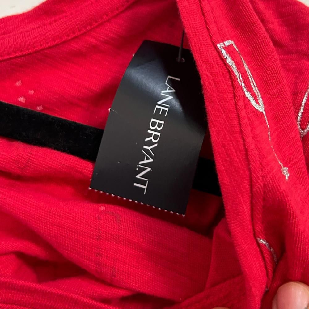 Designer Lane Bryant l NWT Red Champagne Flute Tee 26/28/4X Size M / US 6-8 / IT 42-44 - 8 Thumbnail