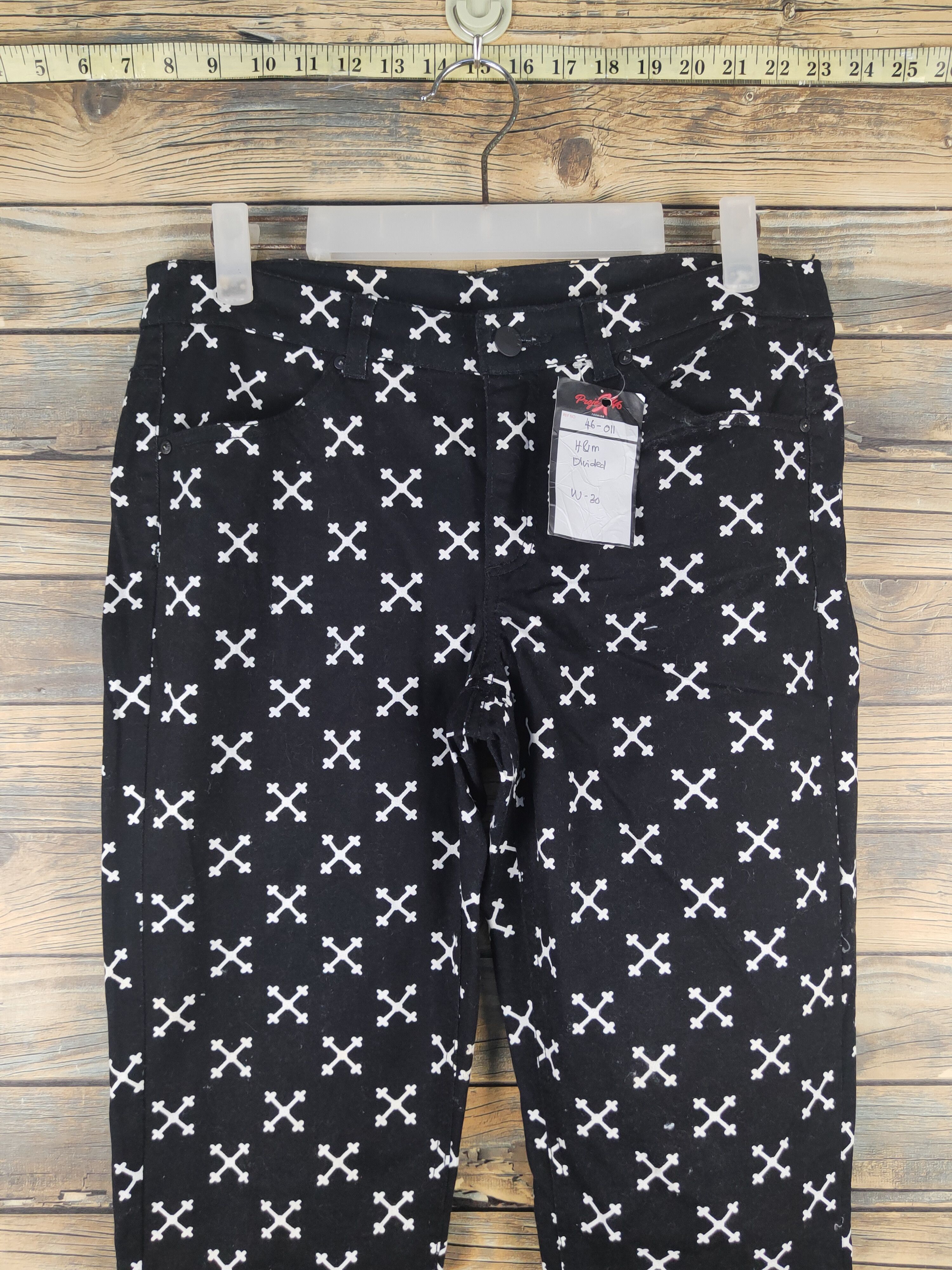 Divided DL Divided H&M Black White Multipocket Casual Pants #46-011 Size 31" - 2 Thumbnail