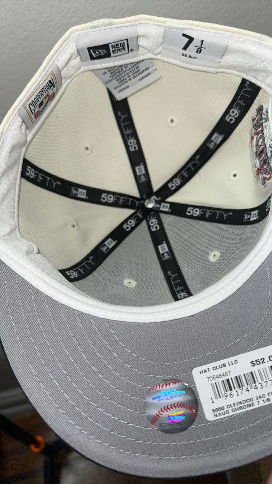 New Era New Era 59fifty White Cleveland Indians Fitted Hat Size ONE SIZE - 3 Thumbnail