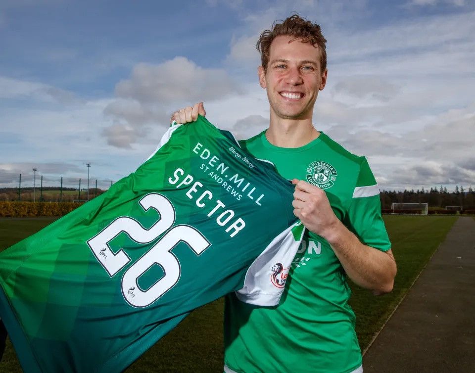 Macron HIBERNIAN MACRON 2019/2020 FOOTBALL HOME JERSEY #26 SPECTOR Size US XL / EU 56 / 4 - 14 Thumbnail
