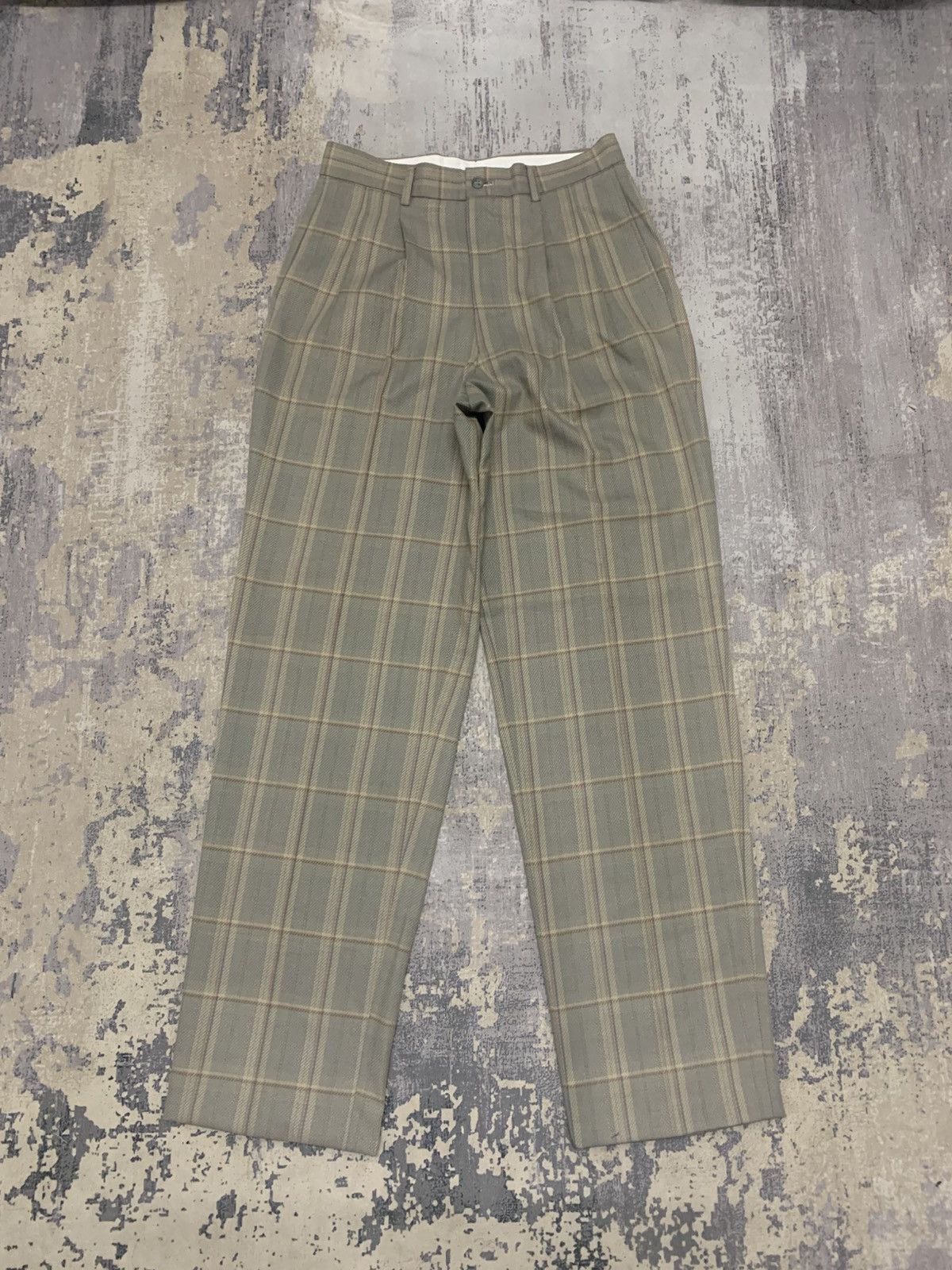 Vintage Vintage Japanese Alex Ave Wool Checkered Pants Size US 30 / EU 46 - 1 Thumbnail