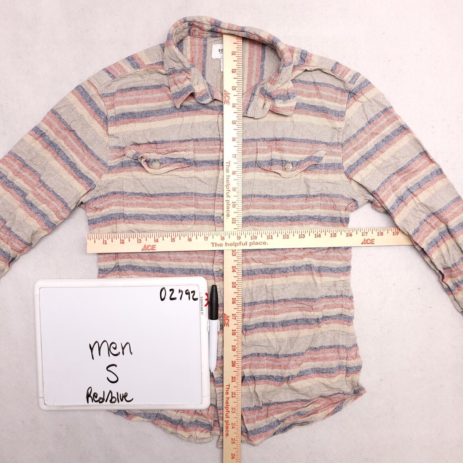 Sonoma Sonoma Flannel Shirt Mens Size Small S Red Blue Striped Size US S / EU 44-46 / 1 - 6 Thumbnail