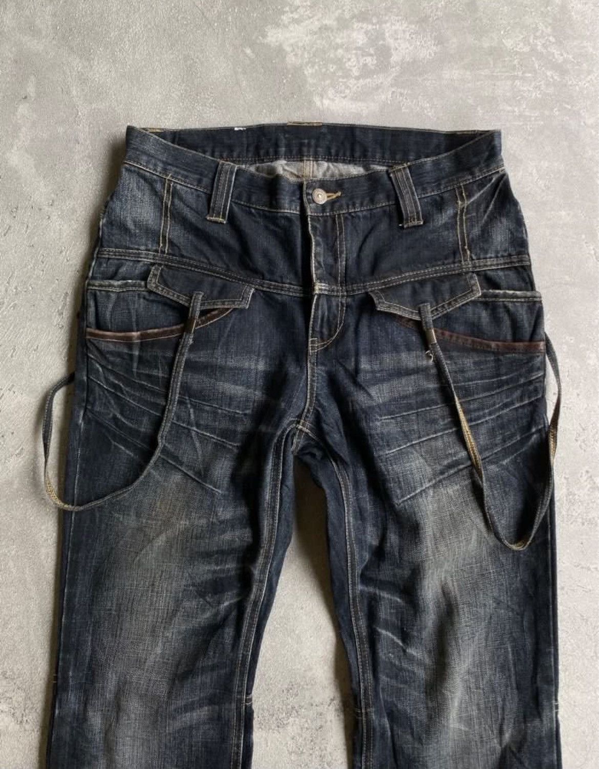 Japanese Brand × Le Grande Bleu (L.G.B.) × PPFM PPFM Bondage Y2K Denim Pants Size US 33 - 3 Thumbnail