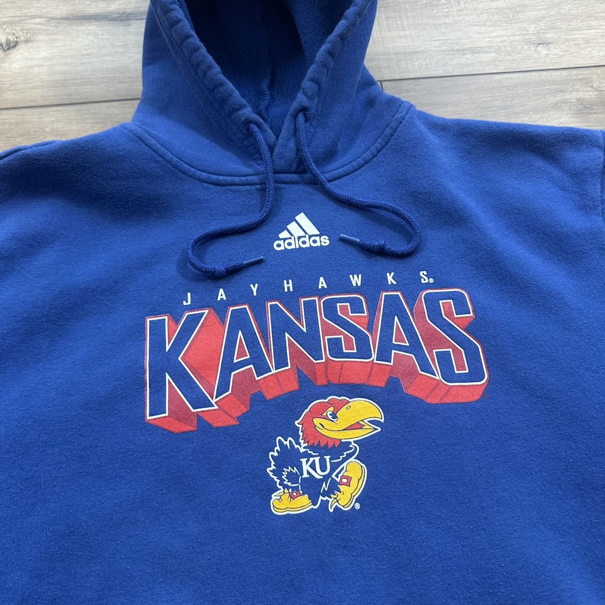 Adidas Vintage 2000s Y2K Adidas Kansas Jayhawks Pullover Hoodie Size US S / EU 44-46 / 1 - 5 Thumbnail