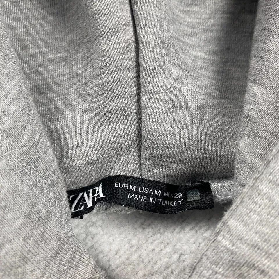 Zara Zara Hoodie Womens Medium Gray Crop Pullover Casual Adults Size M / US 6-8 / IT 42-44 - 5 Thumbnail