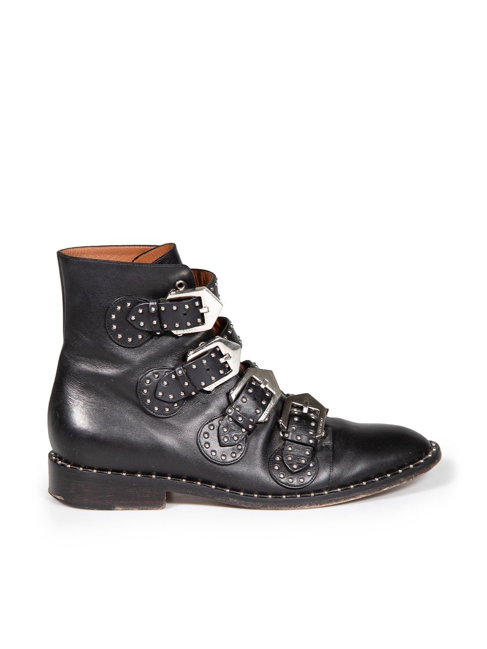 Givenchy Black Leather Studded Buckle Ankle Boots Size US 8 / IT 38 - 1 Thumbnail