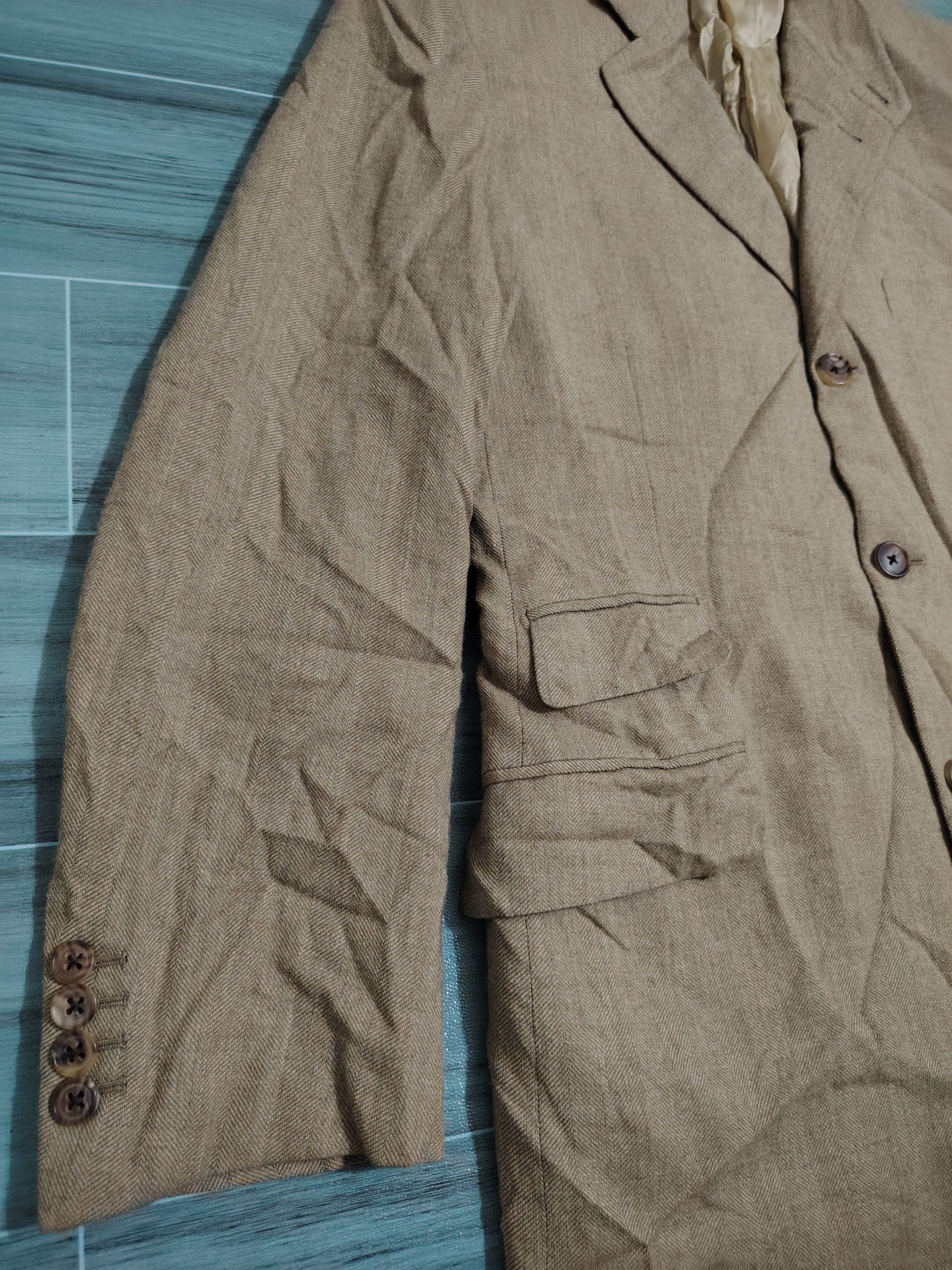 Hermes HERMES - Archive - Wool Herringbone Lace-Up Coat Size 48S - 5 Thumbnail