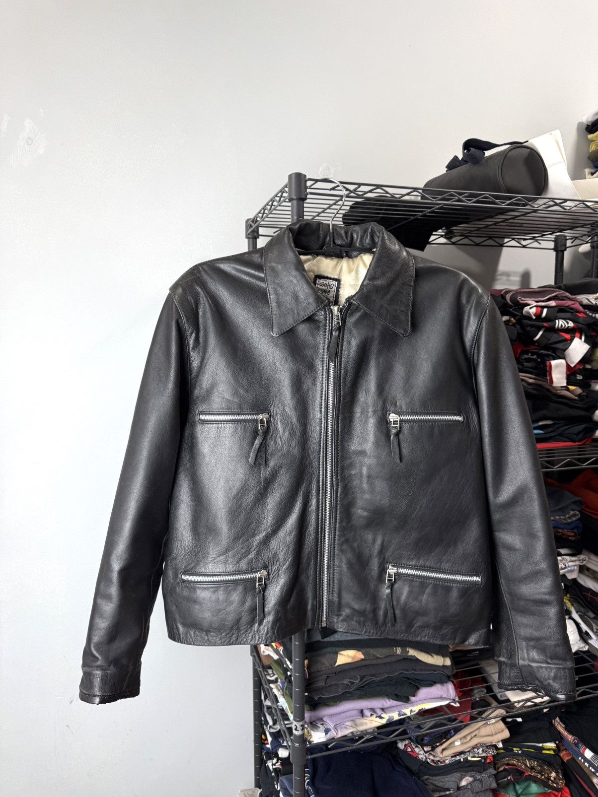 1990’s Vintage Bomb Boogie Archive Leather Jacket Stussy