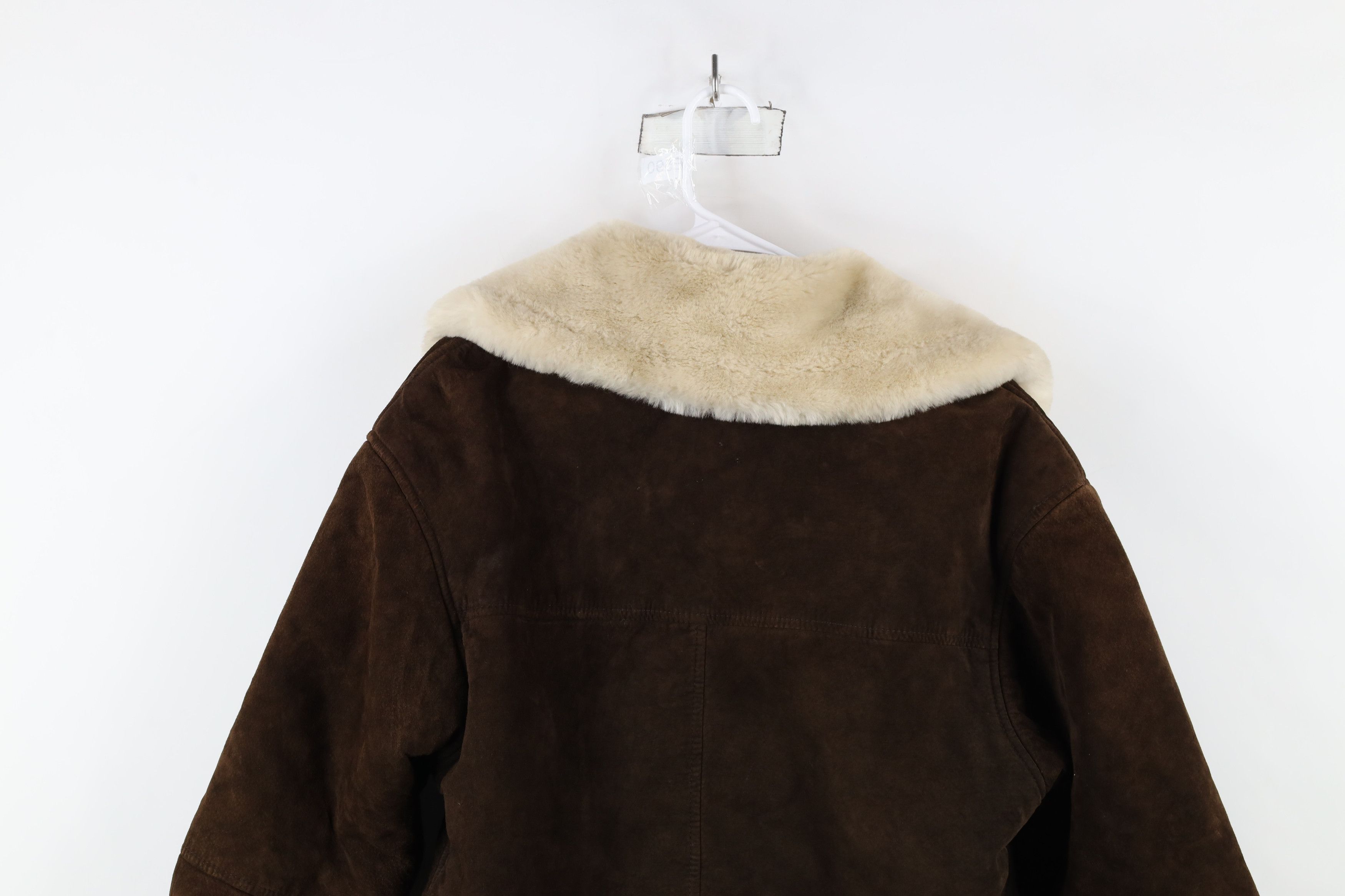 Express × Vintage Vintage 90s Express Fleece Lined Suede Leather Jacket Size S / US 4 / IT 40 - 14 Thumbnail