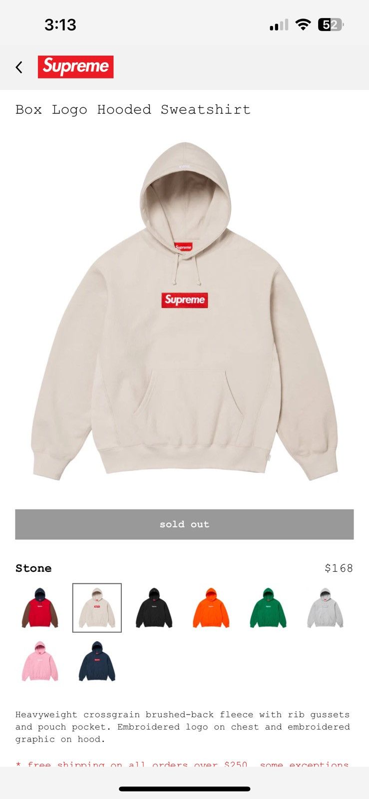 FW16 supreme box offers logo hoodie