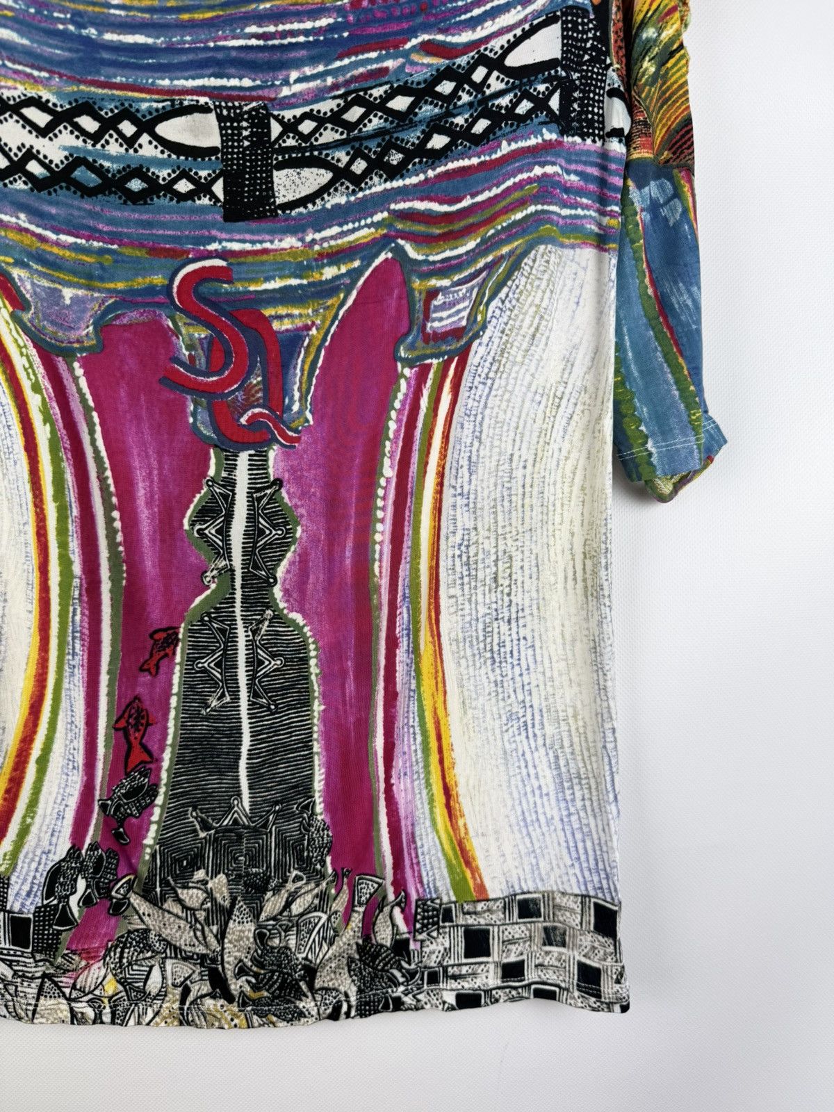 Other Save The Queen Ladies Y2K Patterned Top Tunic Blouse Size L / US 10 / IT 46 - 6 Thumbnail