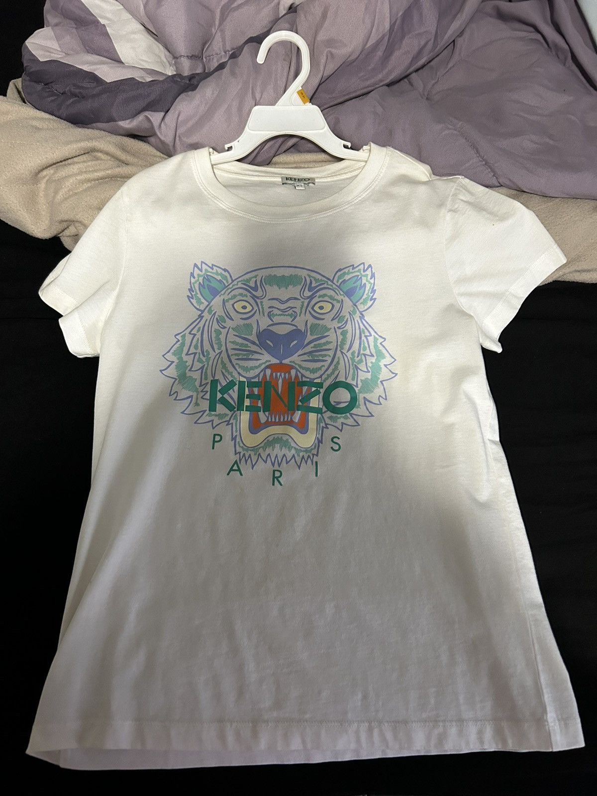 image of Kenzo Multicolor T Shirt in White, Women's (Size XS)